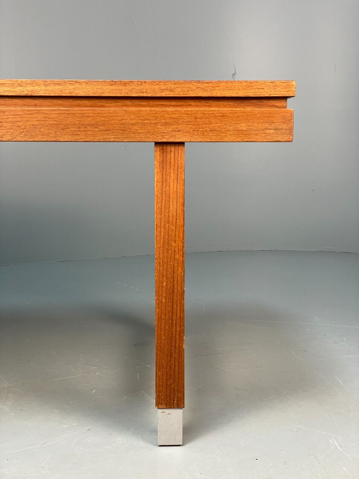 Midcentury Danish Teak Rectangular Coffee Table With Metal Feet EB8672 MWOO - UKDK FURNITURE