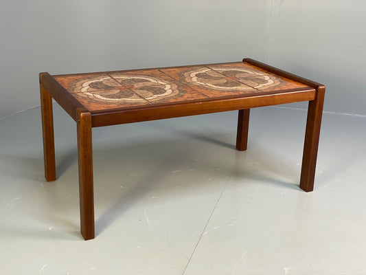 Vintage 1970s Tile Topped Teak Coffee Table Danish Retro Design EB9833 MWOO - UKDK FURNITURE