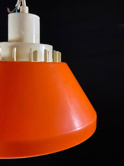Danish Pendant Light Lyskaer Belysning Model 854 Orange Plastic EB5089 LCLC5