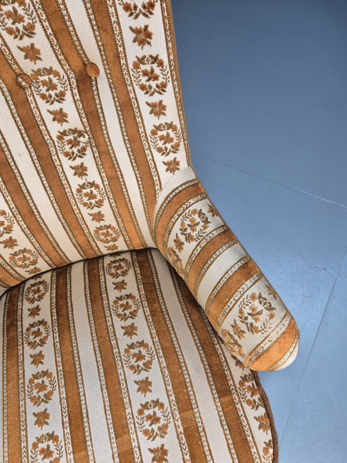 Retro Tub Lounge Chair Vintage Denmark 1960s Orange and Cream  EB10735 VCLO3