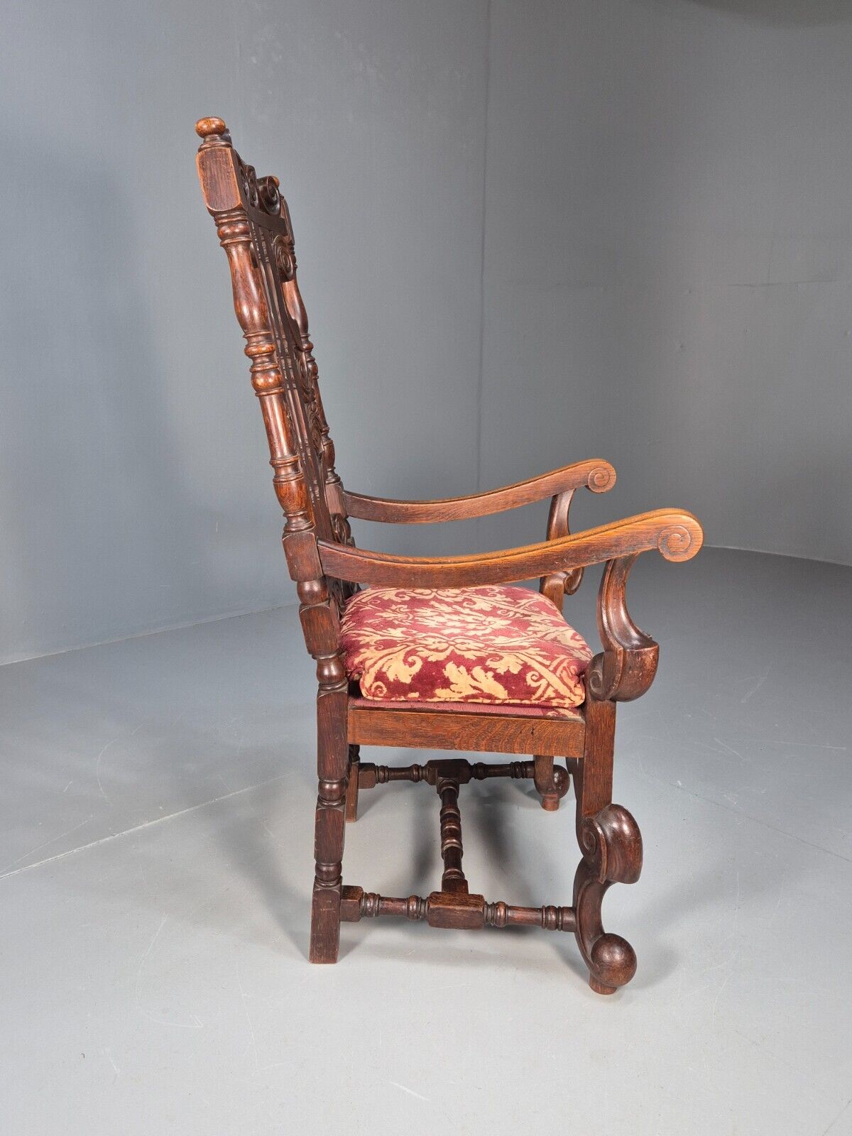 Vintage Antique Carver Chair Baroque Carved Oak Osborne 1890s EB9167 VCAR - UKDK FURNITURE