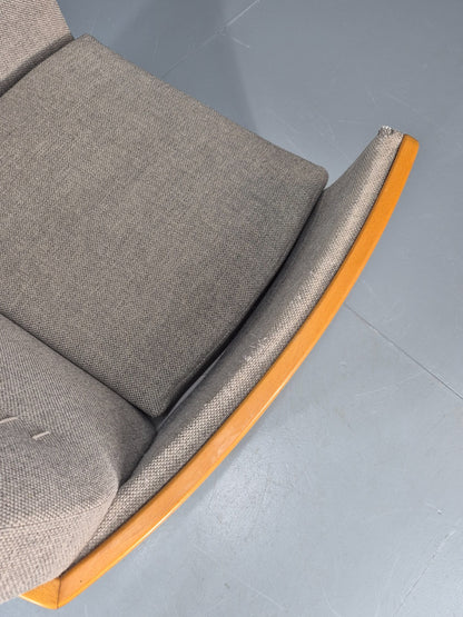 Vintage MIdcentury Lounge Chair 1950s Sweden Retro Grey Wool Beech EB11095 MNOR9