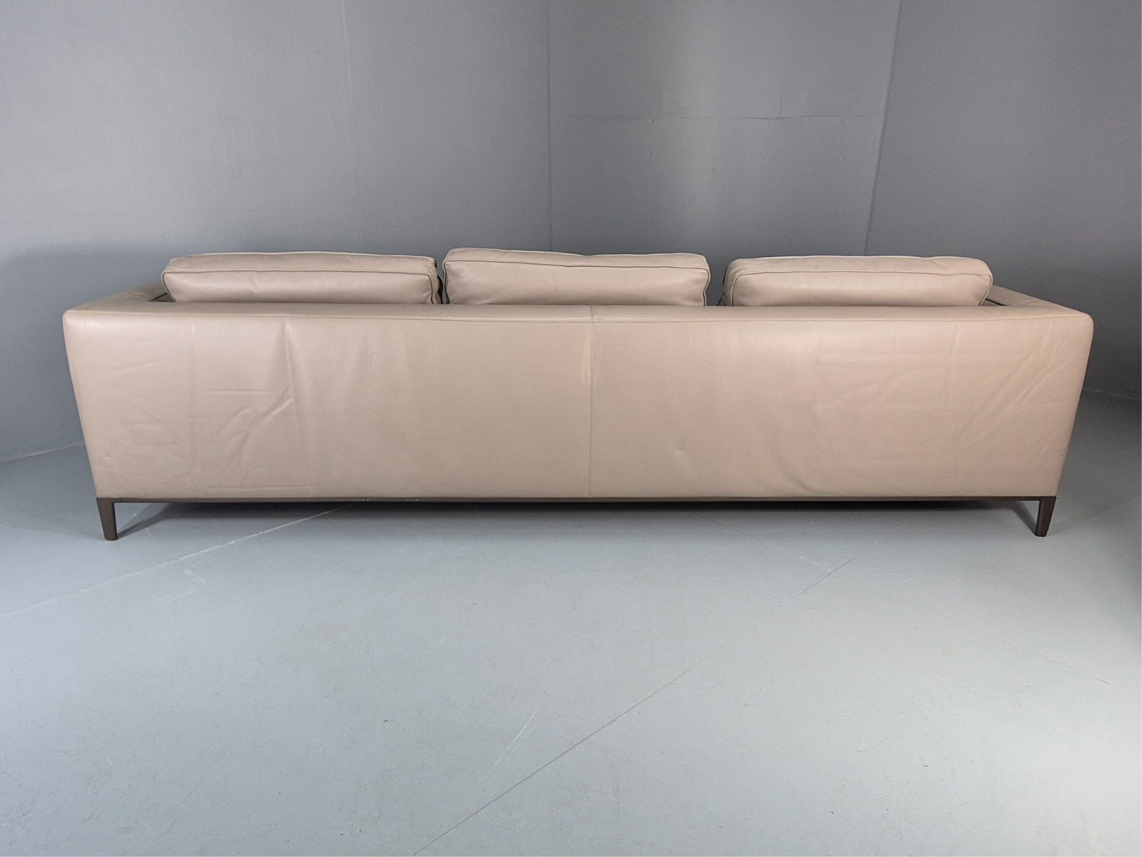 Maxalto Four Seater Sofa Grey Leather Italian Quality Lucrezia EB11269 M4SS18