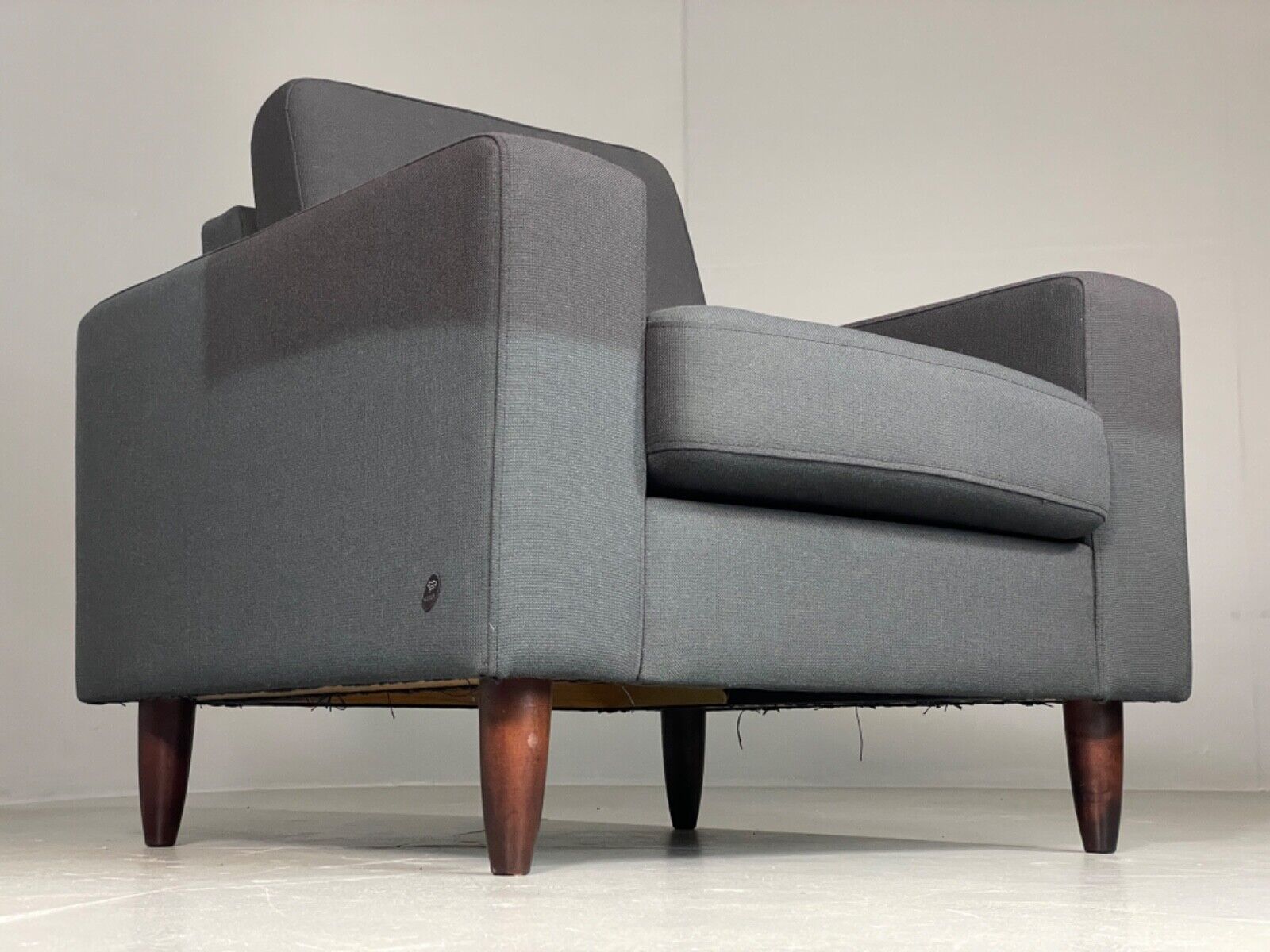 Vintage Danish Lounge Chair by Hurup Slate Grey Fabric Retro MCM EB6116 MNOR - UKDK FURNITURE