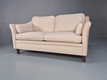 Vintage 2 Seater Sofa Retro Danish Cream Patterned Fabric EB10516 M2SS7
