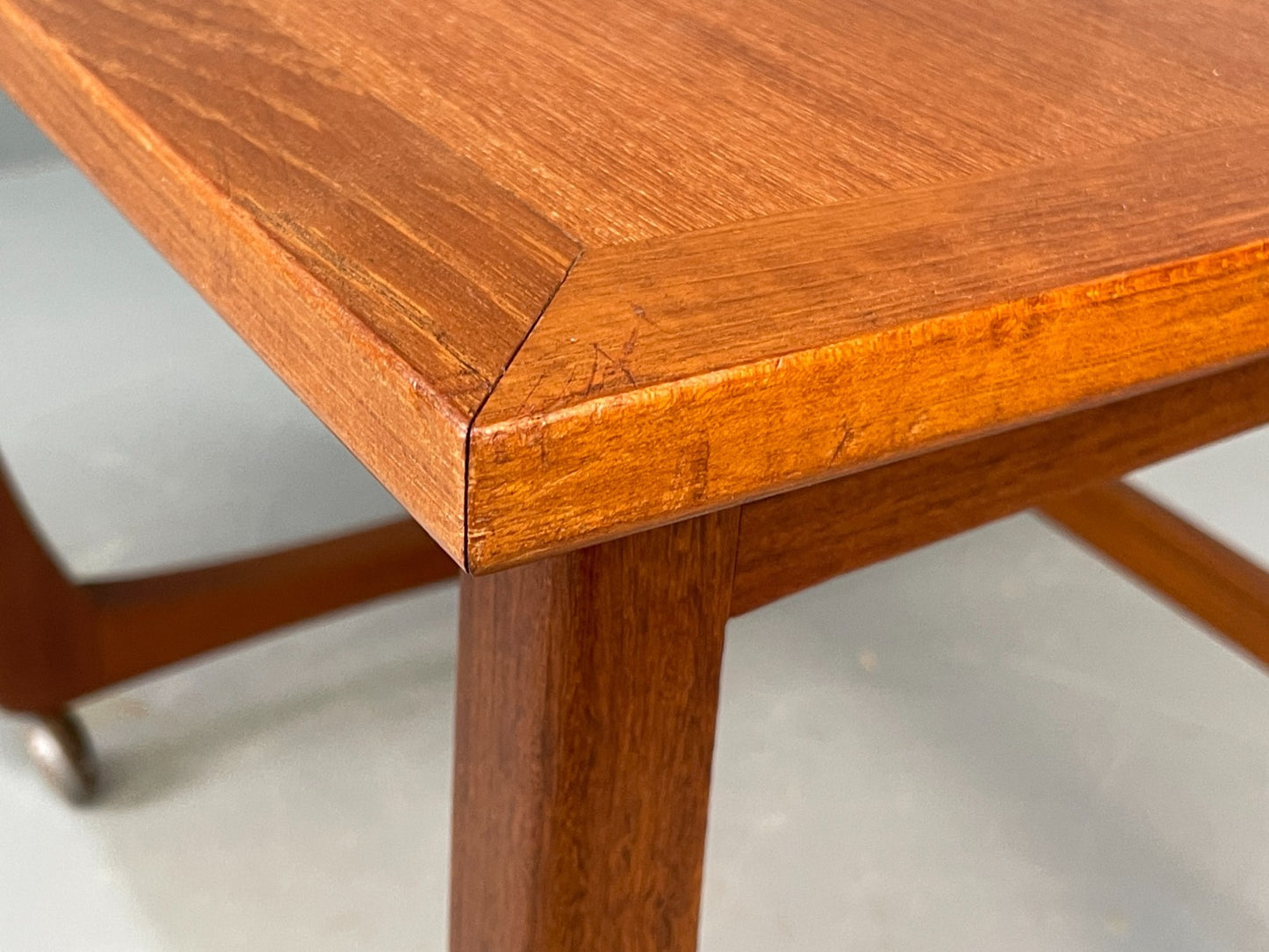 Vintage Teak Side Table On Castors 1970s Mid Century Modern EB10678 MWOO8