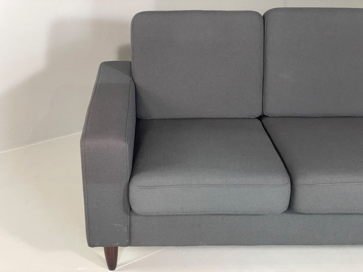 Modern Danish Sofa by Hurup Slate Grey Fabric Beech 1980s Style EB6120 M3SS13