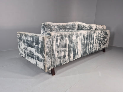 Huge 4 Seater Settee Turquoise Velvet ex Hotel Modern Design Retro EB11774 M4SS14