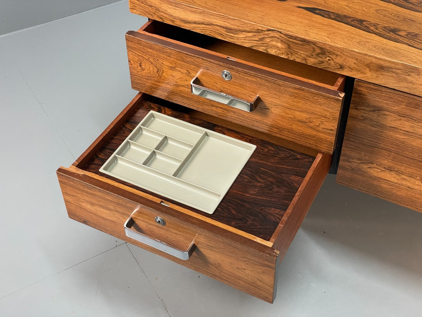 Vintage Gordon Russell Sideboard - Chrome Black Vinyl Mid Century EB10947 MWOO10