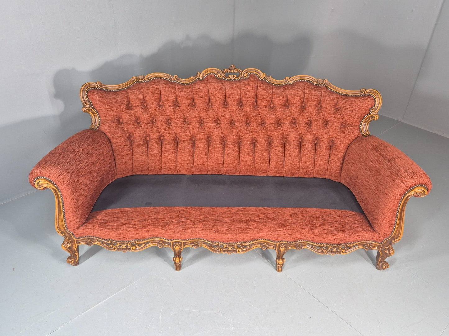 Vintage French Rococo Style Sofa 1970s Reproduction Quality  EB11661 V3SS8