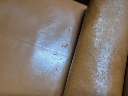 Vintage Tan Leather Two Seater Sofa Danish 1970s Retro Mid Century  EB10100 M2SS16