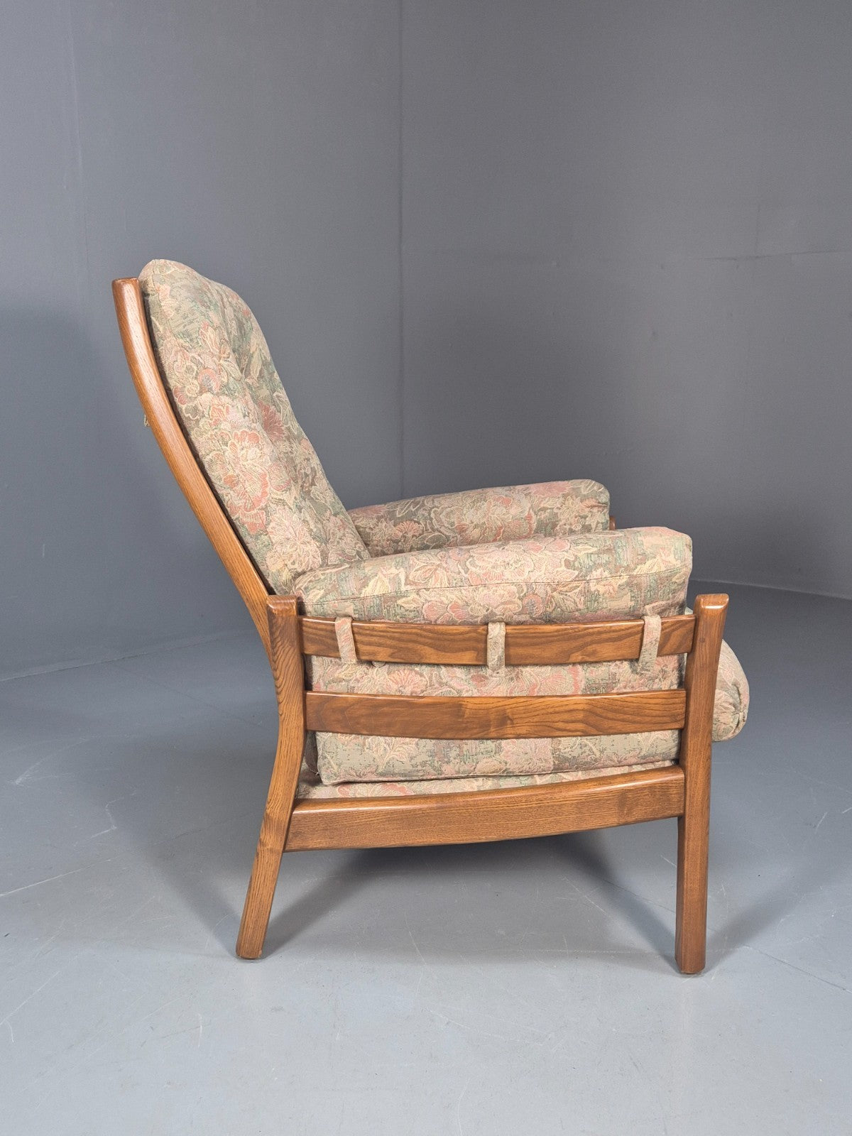 Vintage Ercol Lounge Chair Saville Model 1980s Fabric Upholstery EB9792 MNOR - UKDK FURNITURE