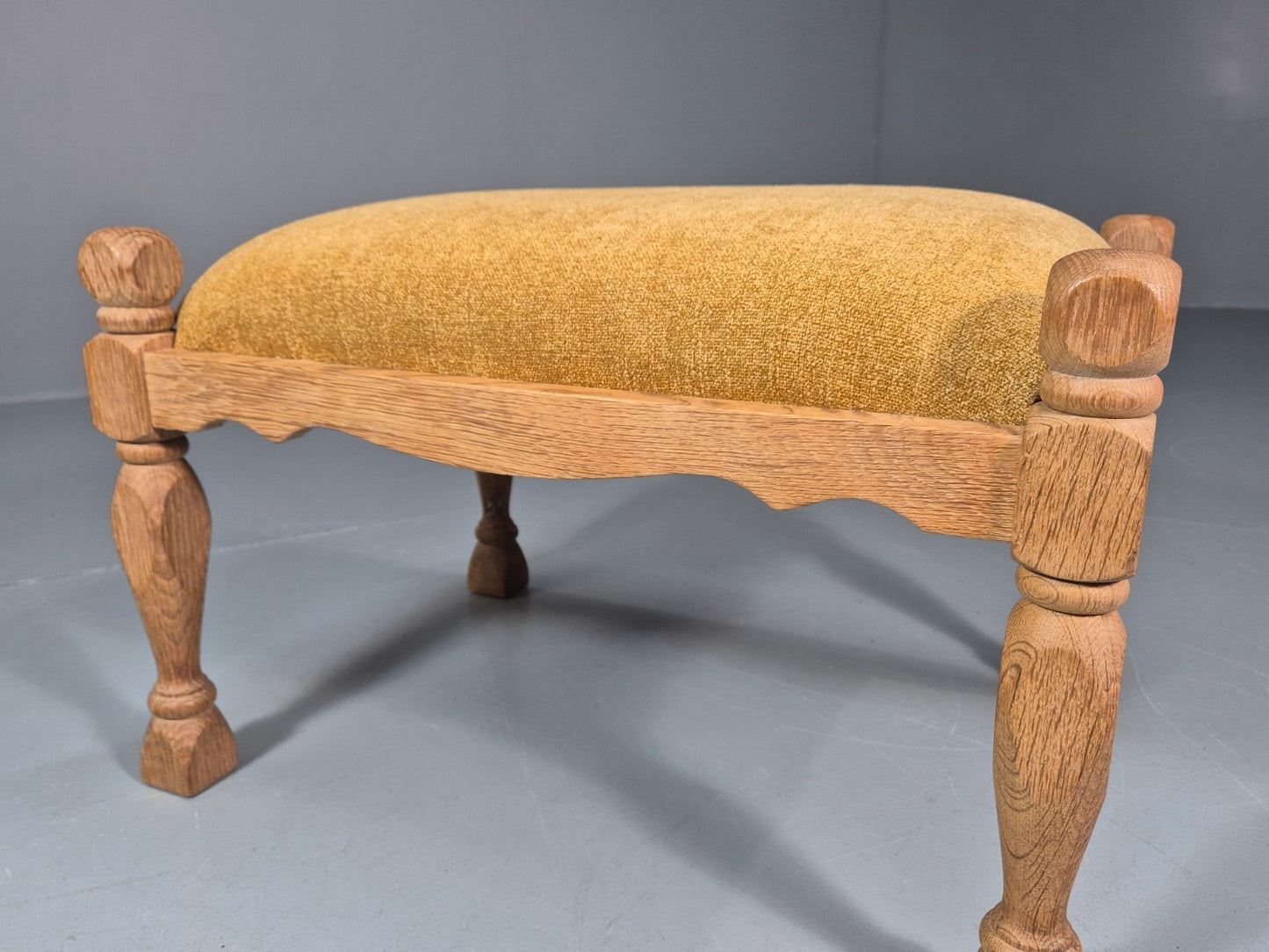 Henning Kjearnulf Style Footstool 1970s Retro Danish Oak EB10983 MFOO10