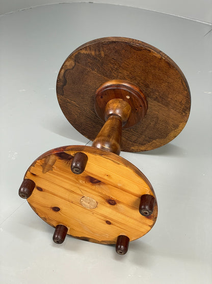 Vintage Oak Side Table With Pine Base Danish EB10828 MWOO15