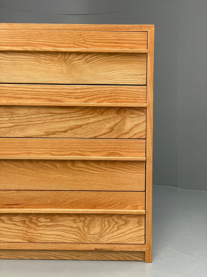 Solid Ash Chest Of Drawers With Mid Century Styled Handles Modern EB9724 MWOO - UKDK FURNITURE