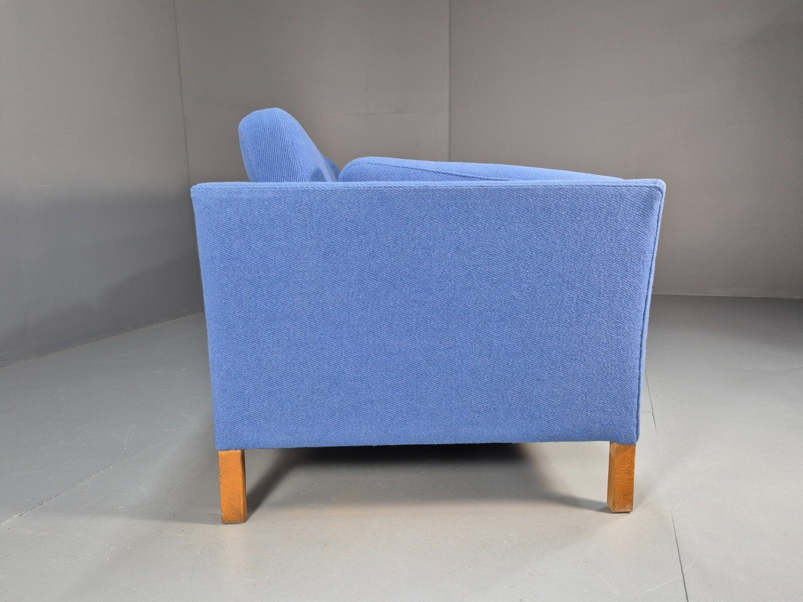 Vintage Danish 1980s Blue Wool 3 seat Sofa Mid Century Modern Retro EB9569 M3SS - UKDK FURNITURE