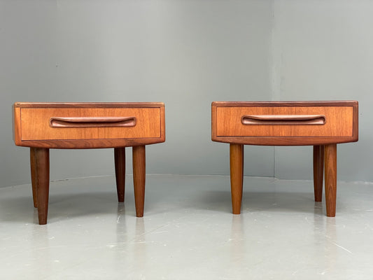 Vintage G Plan Teak Bedside Cabinets Pair Fresco Range 1960s Retro EB10008 MWOO - UKDK FURNITURE
