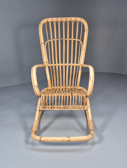 Vintage Cane Rocking Chair Retro Seating EB8875 VBER - UKDK FURNITURE