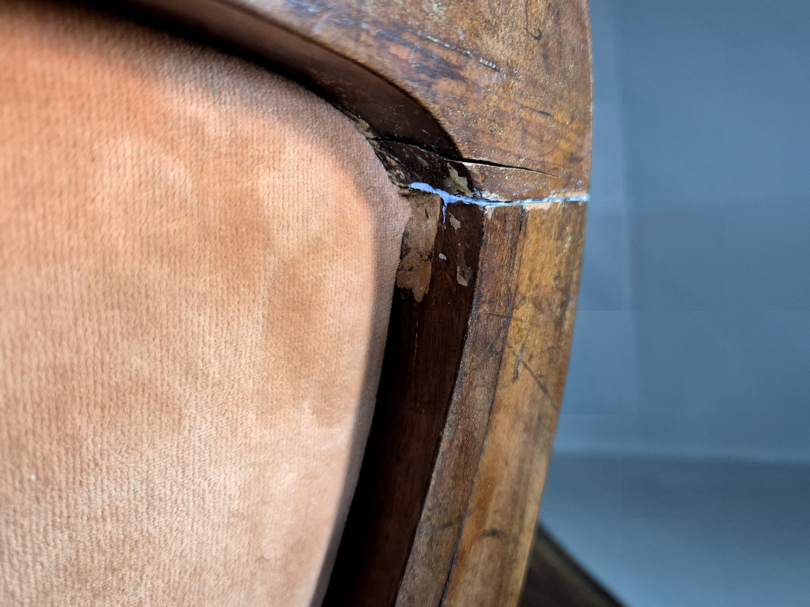 Vintage Fautueil Chairs Orange Upholstery Mahogany Antique  EB7380 VCLO10