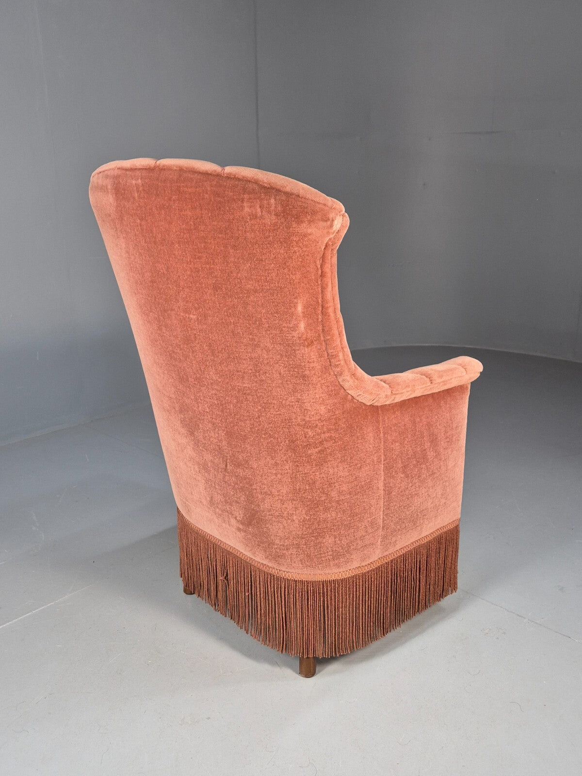 Vintage Pink Aret Deco Danish Tub Chair 1930s Tassels Antique EB9621 VCLO - UKDK FURNITURE