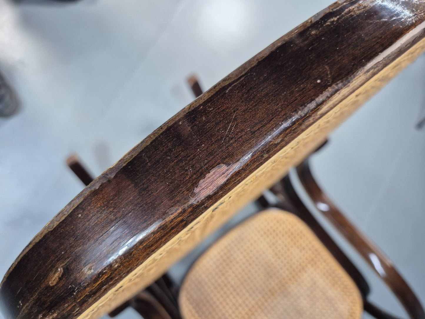 Vintage Rocking Chair Rattan and Bentwood Thonet Style 1970s Retro EB8945 VBER14