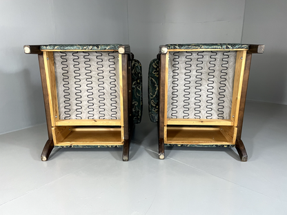 EB5517 A Pair Vintage Danish 1970s Floral Lounge Chairs, Kitsch, Retro, VCLO - UKDK FURNITURE
