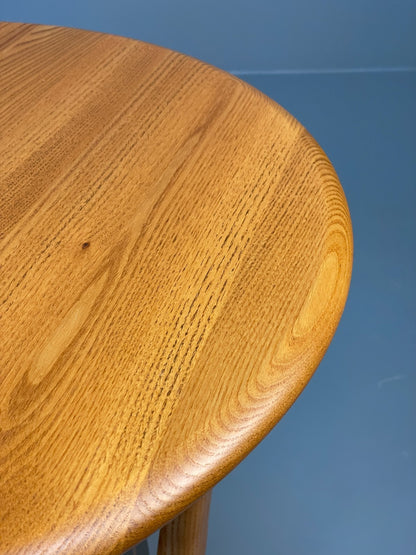 Vintage Ercol Side Table - Solid Blonde Elm Glass Magazine Rack EB10978 MWOO8