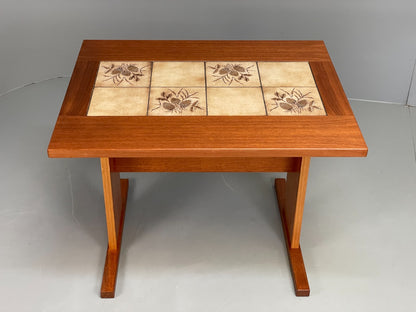 Vintage Teak Dining Table Tile Topped Danish Drop Leaf 1980s EB11563 MWOO18