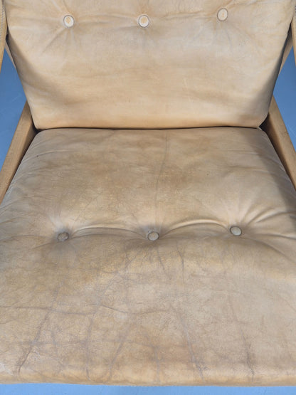 Vintage Nubuck Leather Lounge Chair Ebbe Gehl Danish Mid Century EB9301 MNOR - UKDK FURNITURE