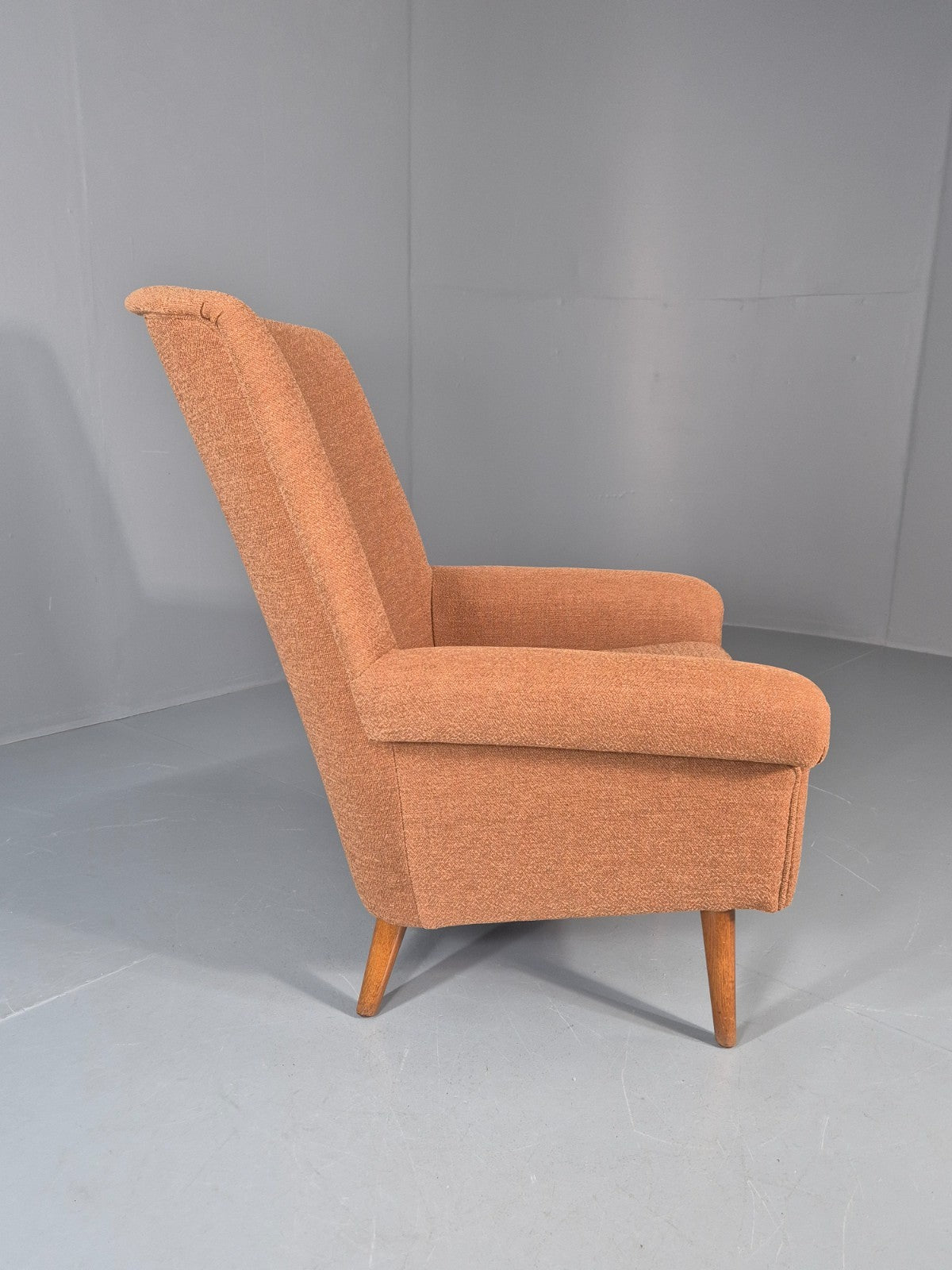 Mid Century Lounge Chair Danish 1960s New Upholstery Retro Teak Leg EB11020 MNOR9