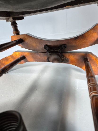An Edwardian Mahogany Rocking Chair American Style Green Velvet EB9386 VCLO - UKDK FURNITURE