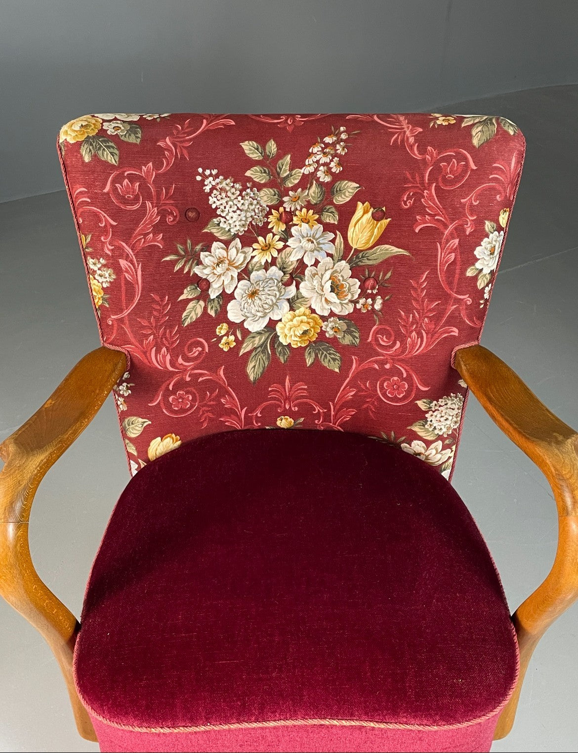Vintage Lounge Chair Alfred Christensen Slagelse Mobelfabrik Floral VEB6781 MNOR13