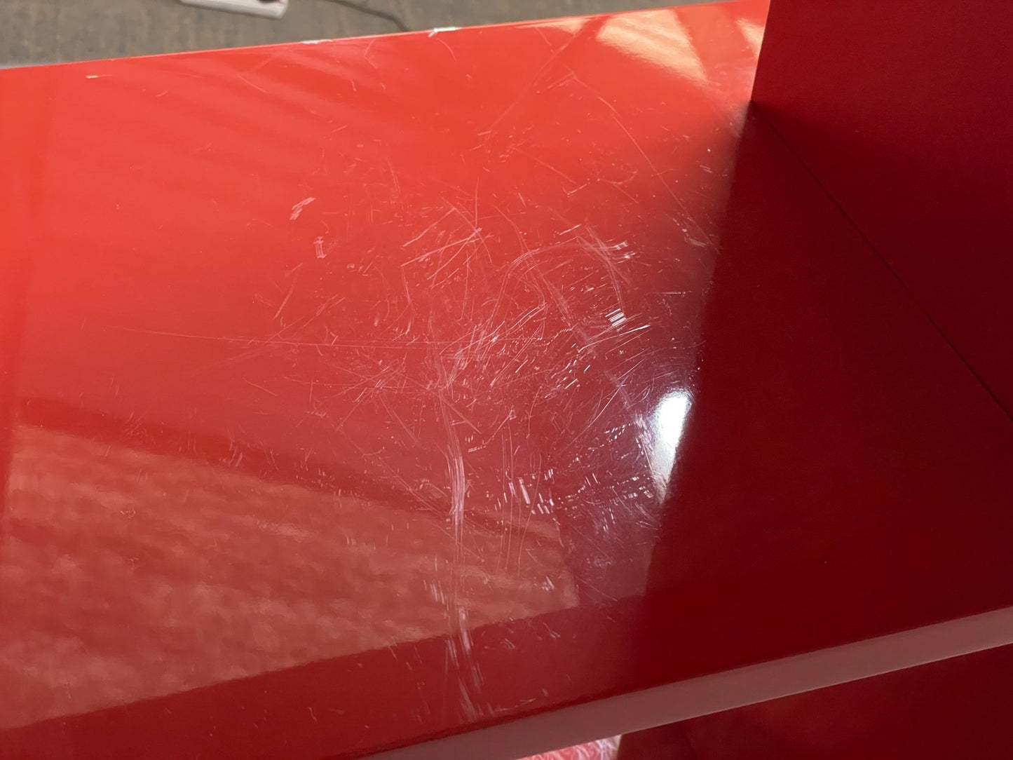 Red Bookcase Vinyl Storage - Postmodern 1980s Style Gloss Laminate EB10949 MWOO15