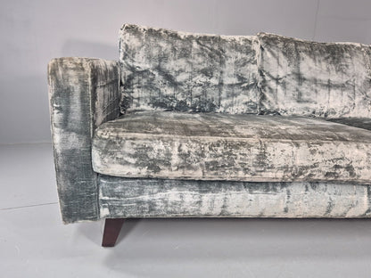 Huge 4 Seater Settee Turquoise Velvet ex Hotel Modern Design Retro EB11608 M4SS2