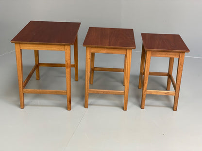 Vintage Solid Teak Nesting Tables Mid Century EB9755 MWOO - UKDK FURNITURE