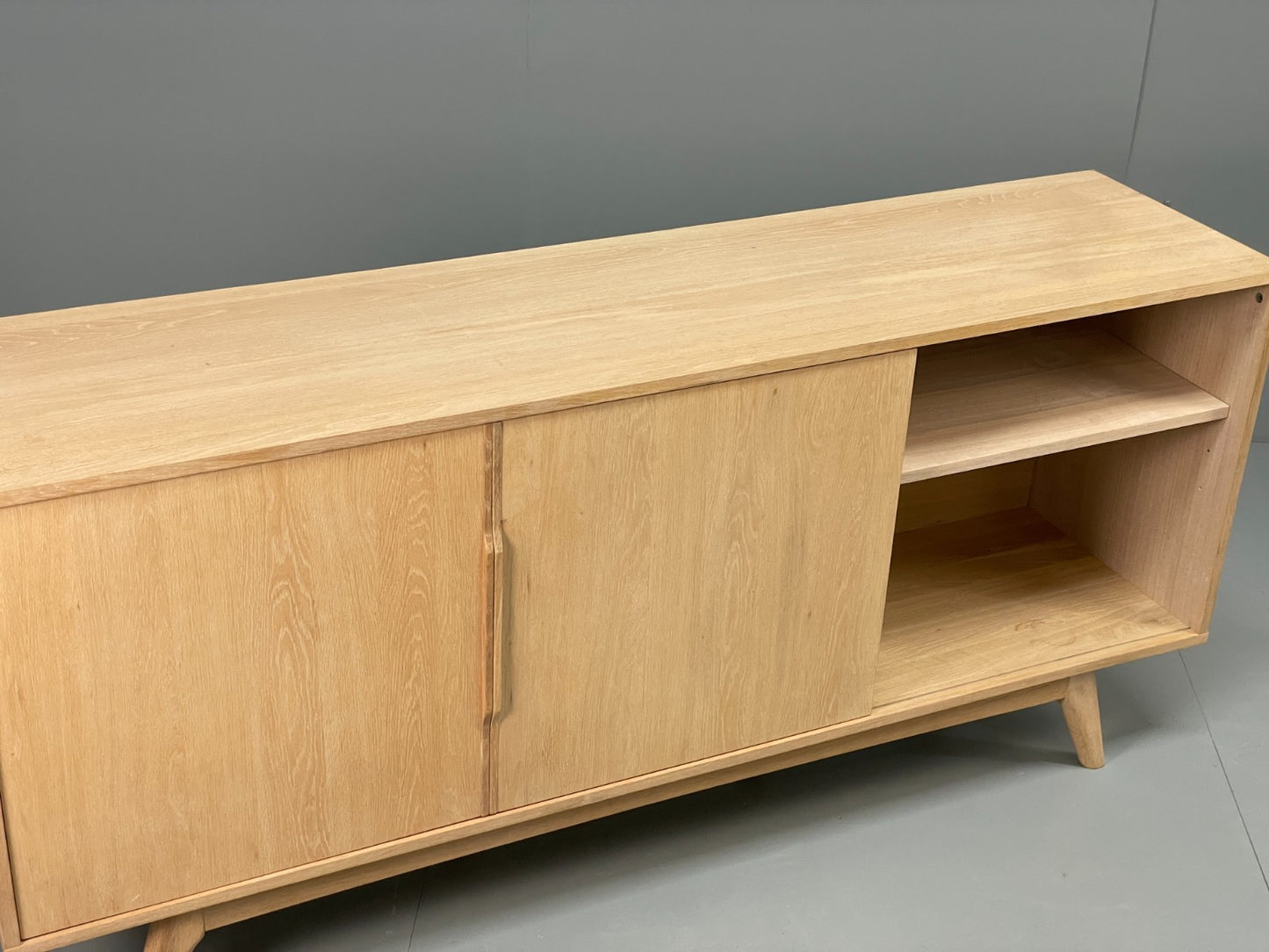 Modern Danish Oak Sideboard - Sliding Door Drawer Mid Century Style EB10836 MWOO13