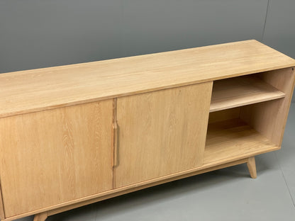 Modern Danish Oak Sideboard - Sliding Door Drawer Mid Century Style EB10836 MWOO13