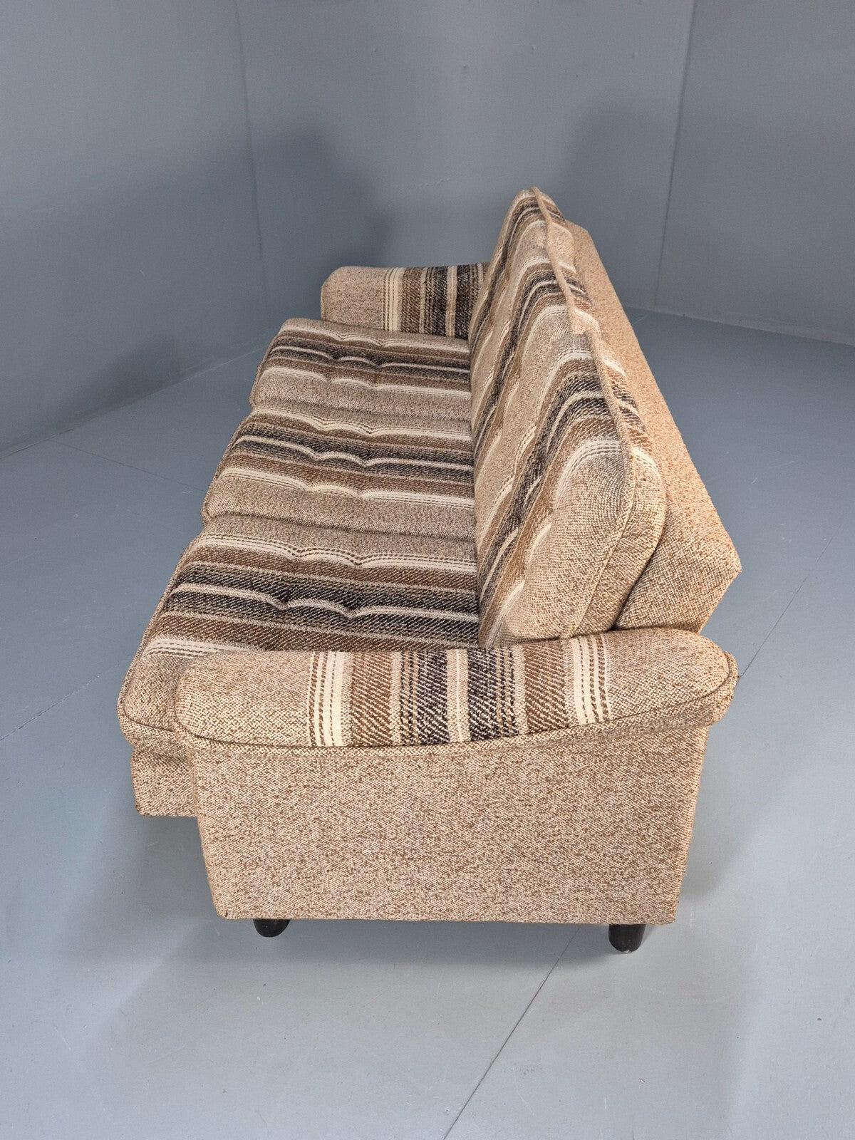 Vintage Danish 1970s Sofa Bed Wool Stripe Retro MCM EB9590 M4SS - UKDK FURNITURE