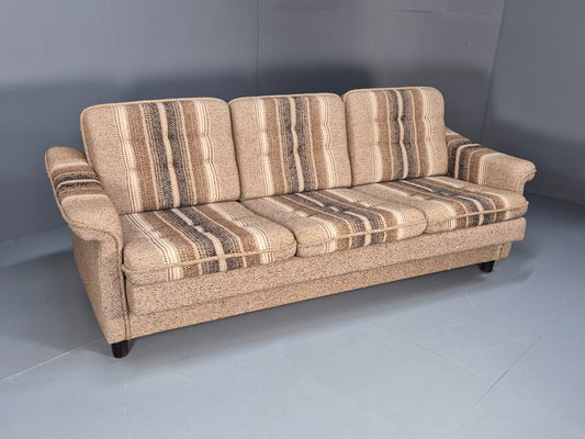 Vintage Danish 1970s Sofa Bed Wool Stripe Retro MCM EB9590 M4SS - UKDK FURNITURE