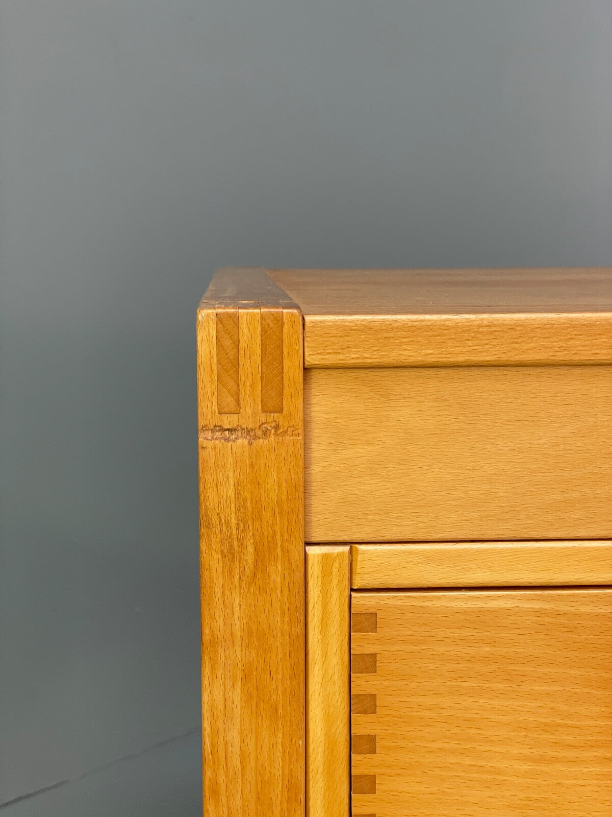 Vintage Danish Beech Desk Compact Exposed Joints Sliding Drawers EB9440 MWOO - UKDK FURNITURE