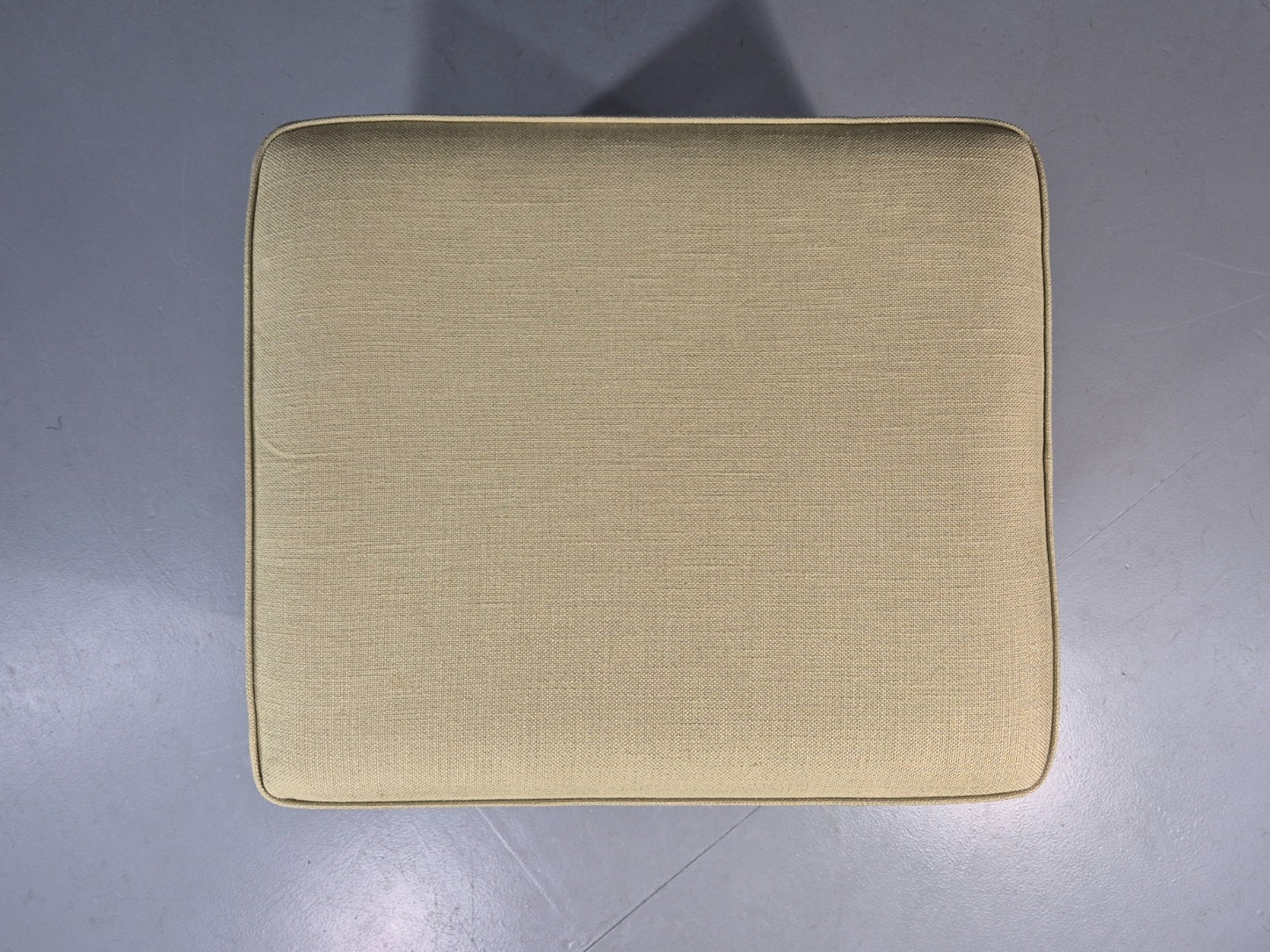 Mid Century Footstool Danish Vintage Green Wool Teak Frame 1970s EB11034 MFOO5