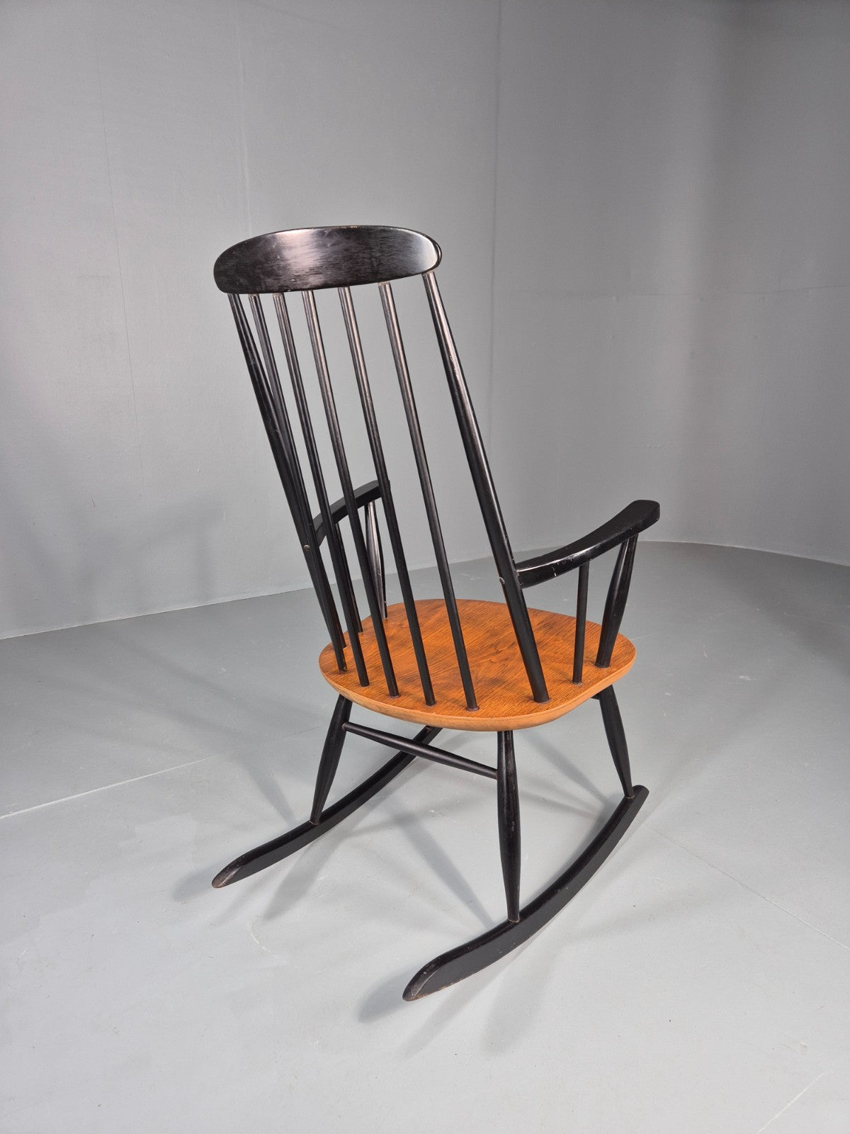 Vintage Ilmari Tapiovaara Rocking Chair Teak Beech Asko MCM Retro EB11849 MNOR4