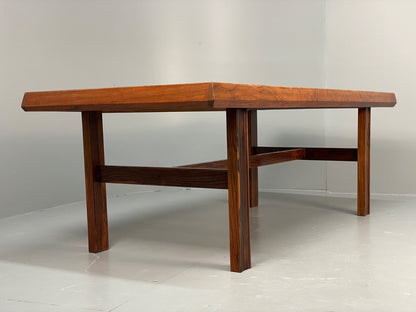 Vintage Danish Coffee Table - 1960s Mid Century Shaped Solid Legs EB11182 MWOO14