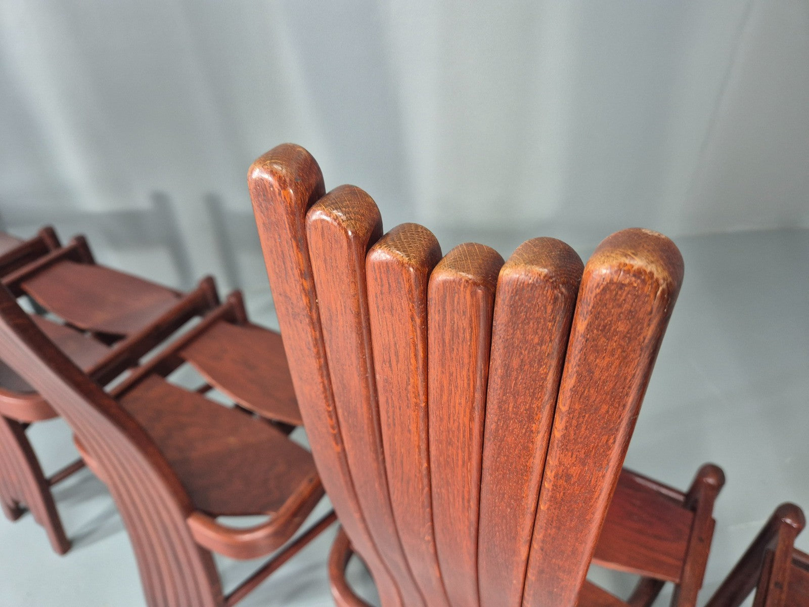 6 1980s Post Modern design Dining Chairs Allmilmo Retro Brutalist EB11000 VDIN12