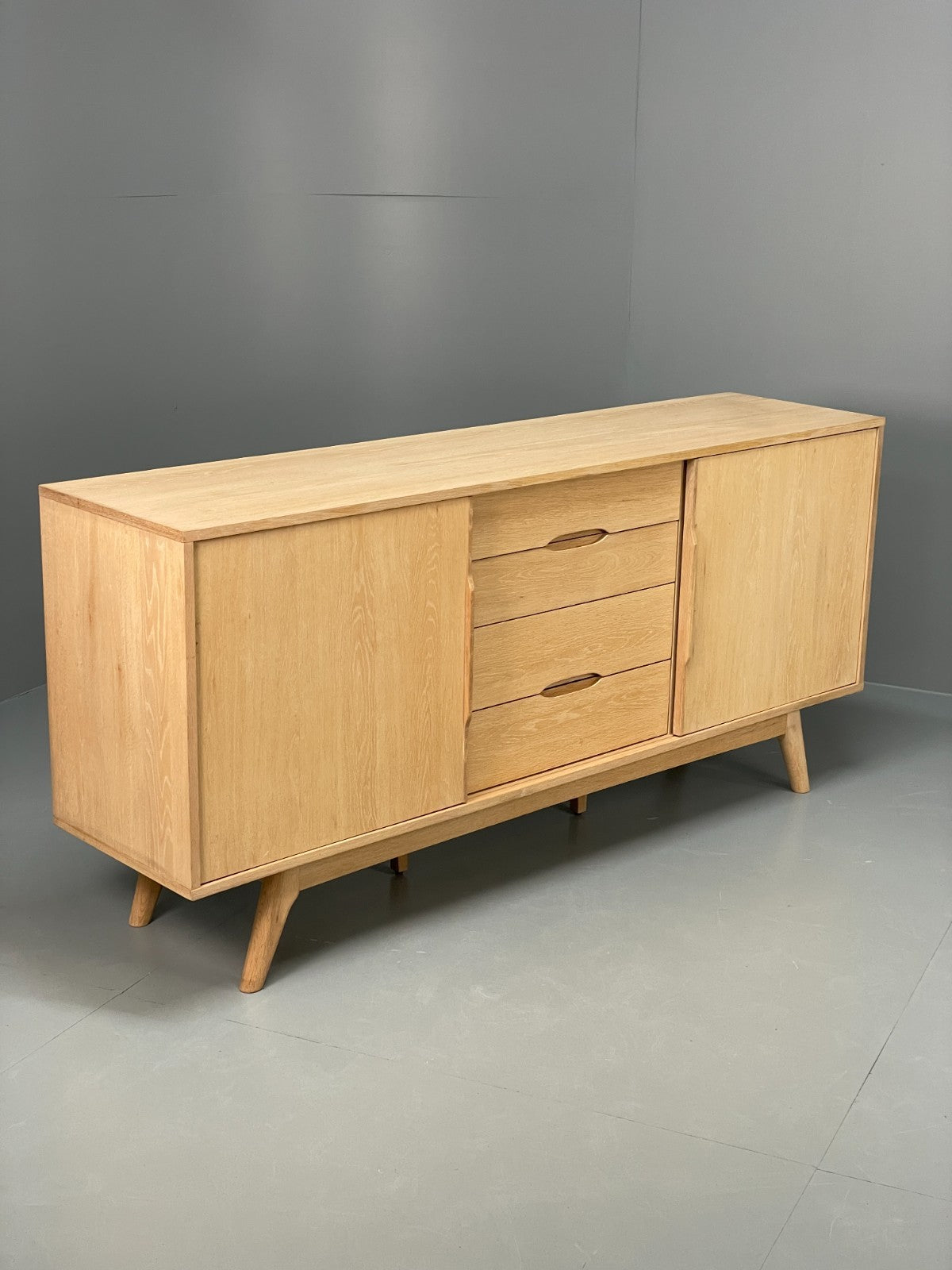 Modern Danish Oak Sideboard - Sliding Door Drawer Mid Century Style EB10836 MWOO18