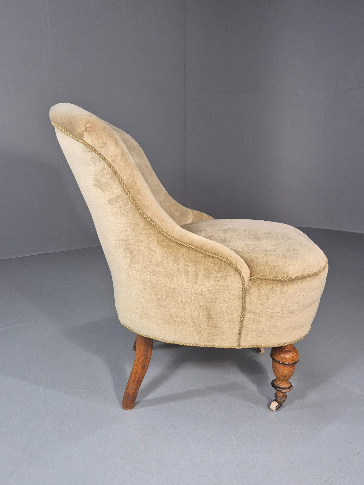 Antique Cocktail Chair Green Velour Vintage Danish 1800s  EB10761 VCLO7