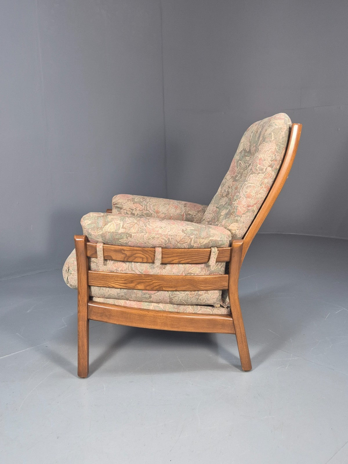 Vintage Ercol Lounge Chair Saville Model 1980s Fabric Upholstery EB9792 MNOR - UKDK FURNITURE