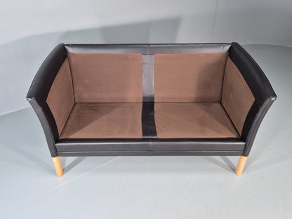 Vintage Danish Two Seater Leather Sofa Quality Feather Filled Retro EB11643 M2SS6