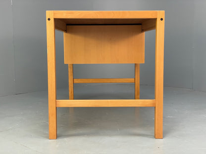 Vintage Danish Beech Desk Compact Exposed Joints Sliding Drawers EB9440 MWOO - UKDK FURNITURE