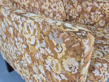 Vintage Danish 1970s Lounge Chair Floral Upholstery Mid Century EB11922 MNOR7